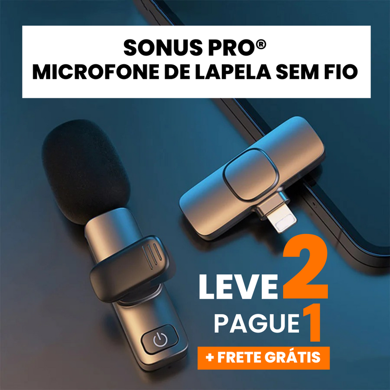 SonusPro - Microfone de lapela sem fio | LEVE 2 PAGUE 1 - Case Celulares