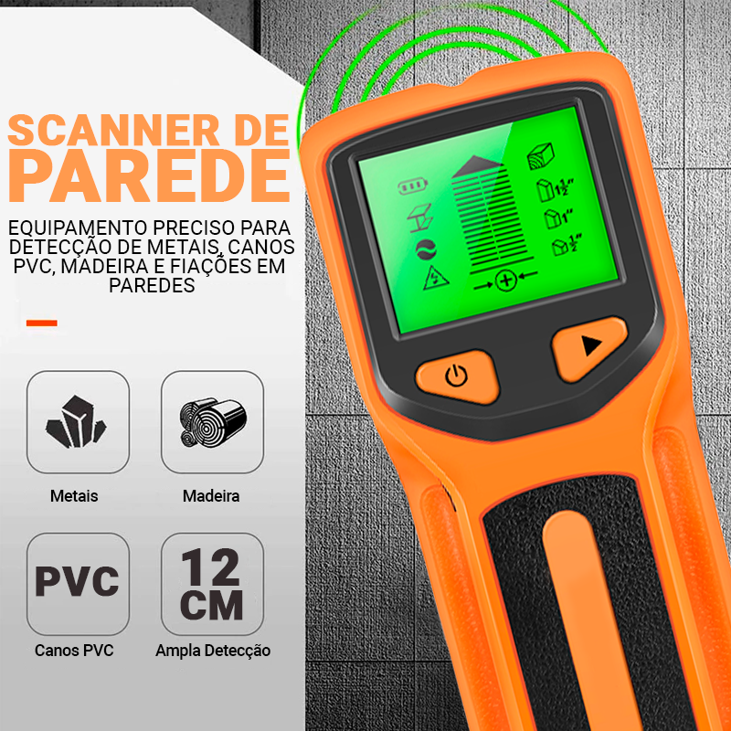 Scanner Profissional de Parede Para Metais Cano PVC Madeira e Fiação - Case Celulares